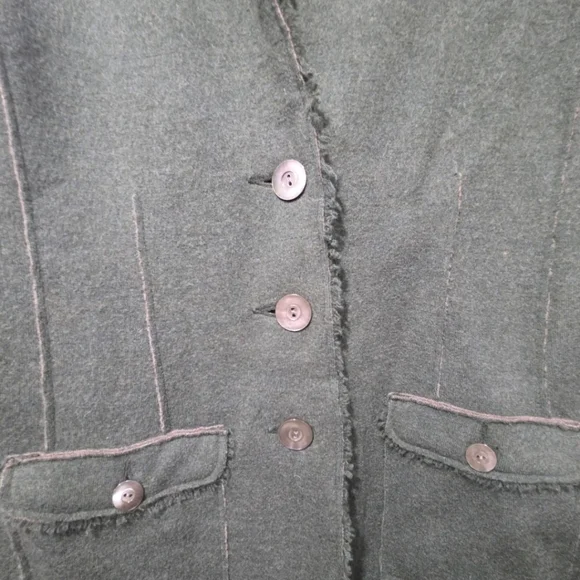 Eileen Fisher Double Felt Merino Wool Jacket Green